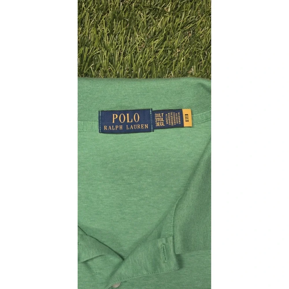 Polo Ralph Lauren Shirt Mens 3XLT Big & Tall Green Short Sleeve Flesh Pony 3XL